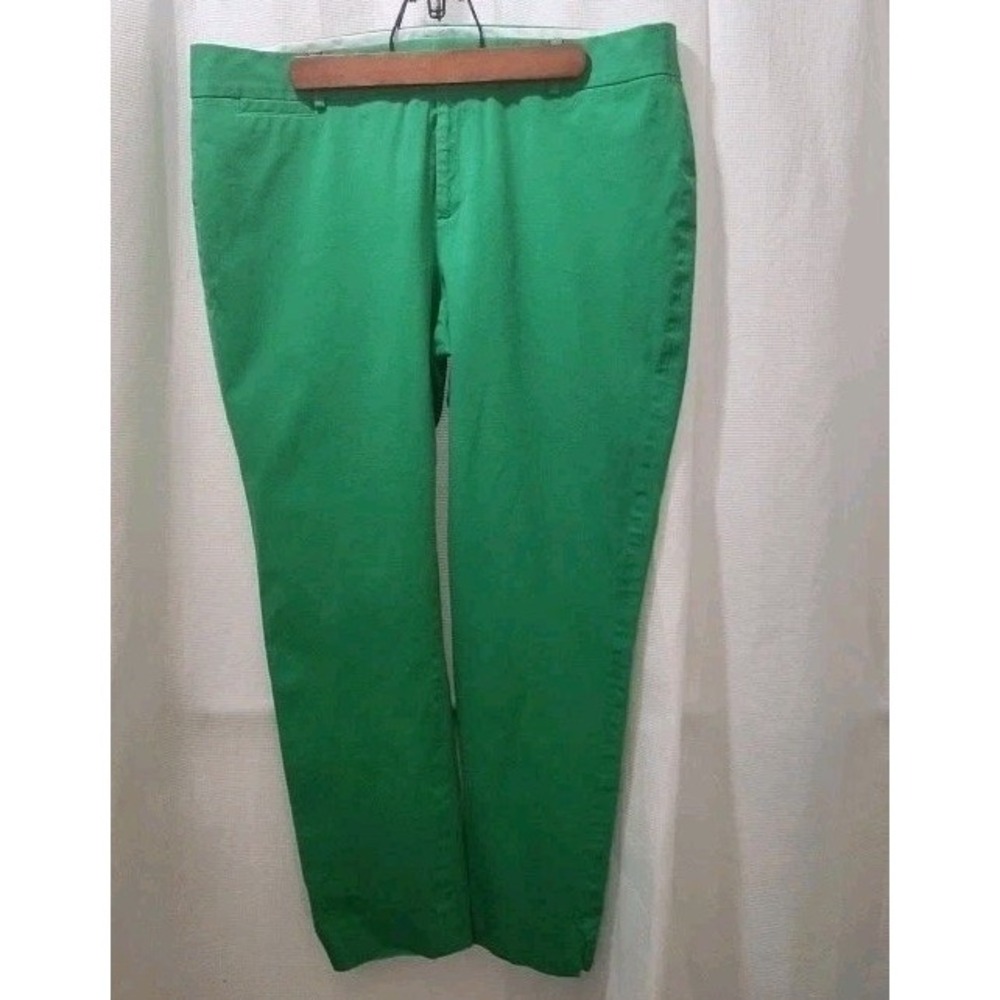 Crown & Ivy Womens Sz 16 Kelly Green  Cropped Pants Preppy Sorority St Patrick's